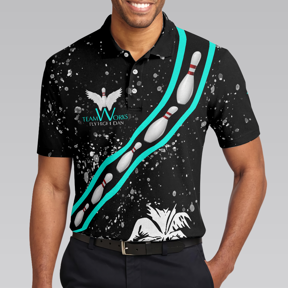 TeamWorks Bowling Team Polo Shirt, Best Bowling Shirt For Men - Perfect Gift For Men, Teamwork, Bowlers