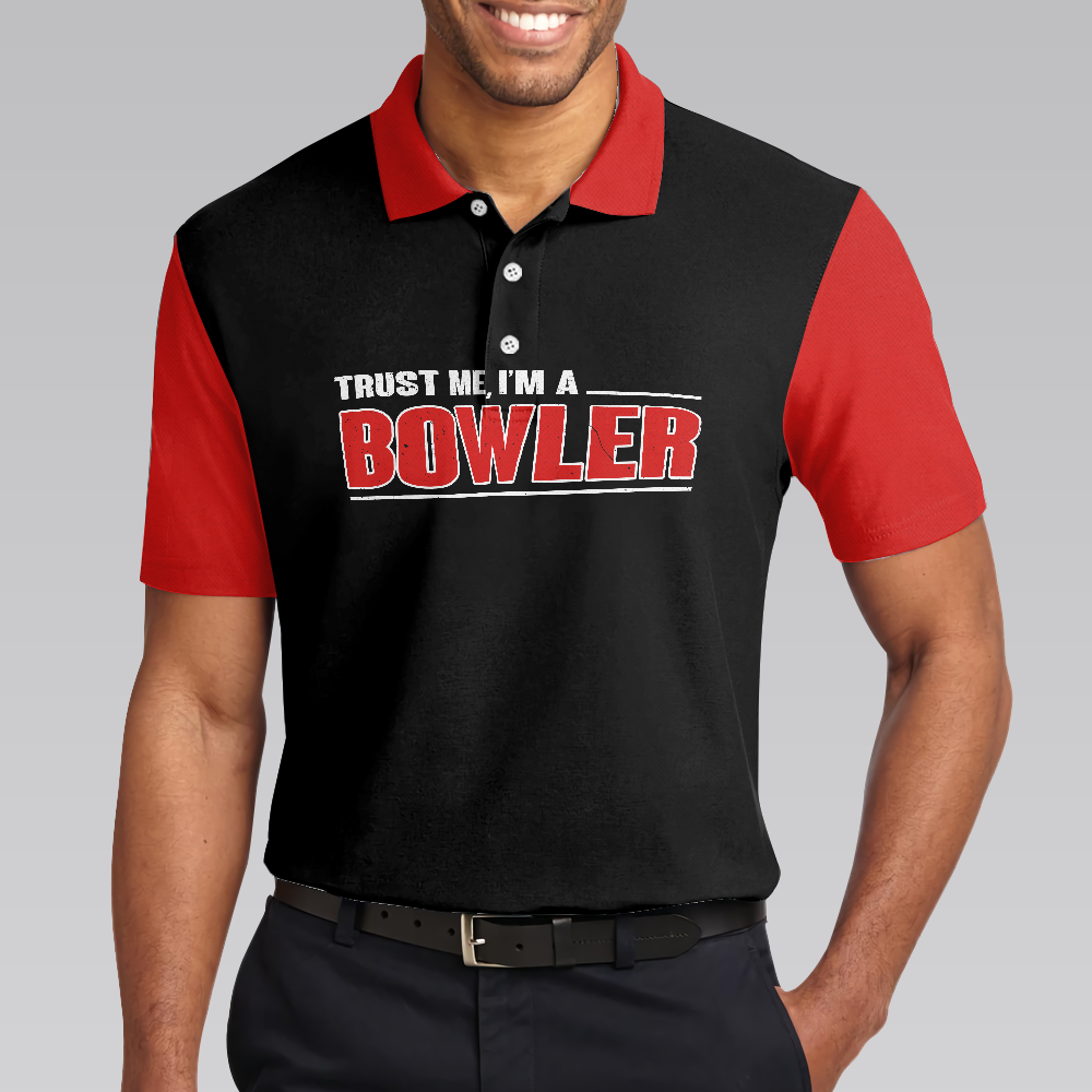 Sleep With Bowler Polo Shirt, Black And Red Bowling Short Sleeve Polo Shirt, Funny Shirt With Sayings - Perfect Gift For Men, Bowlers
