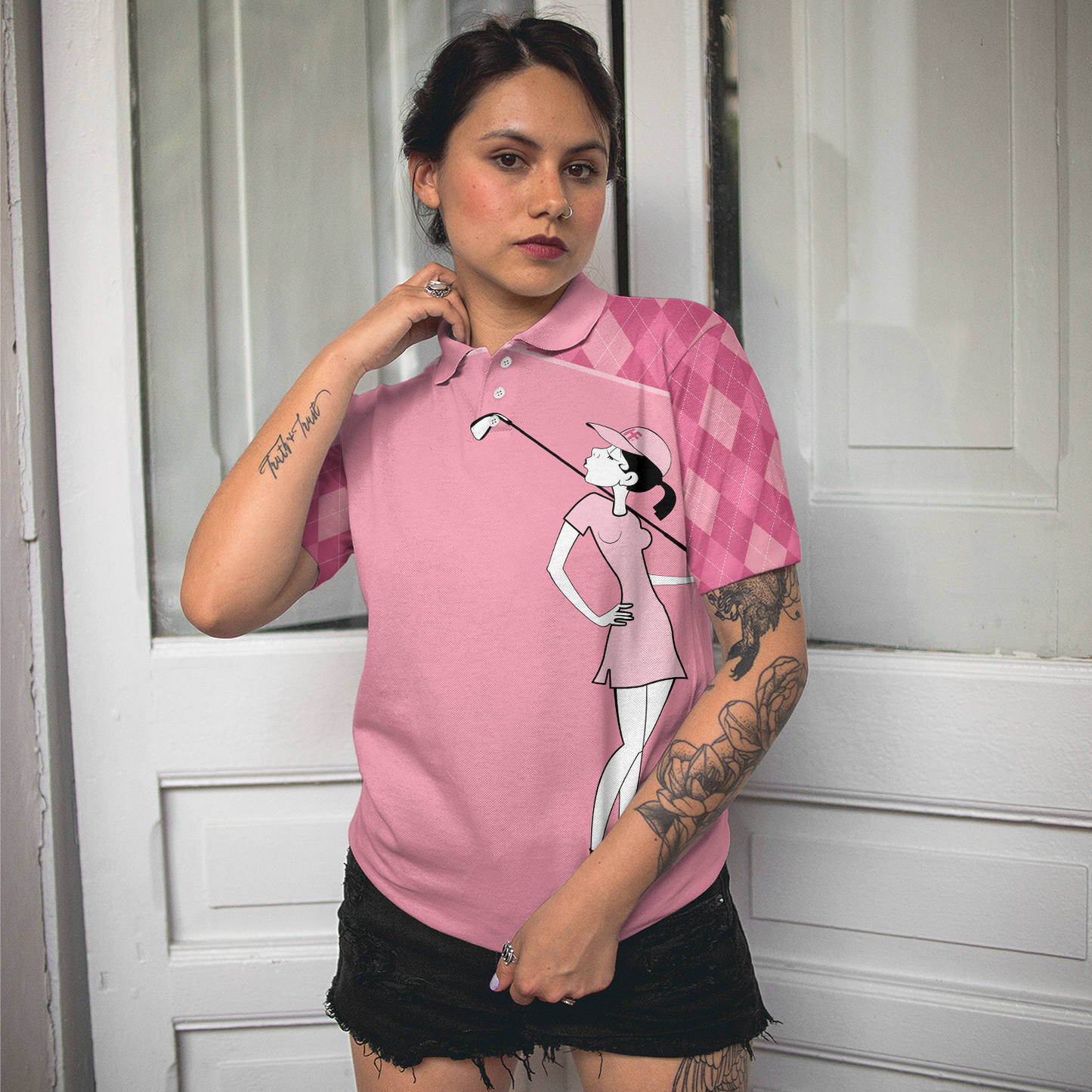 You Say Girl Can't Golf I Say Watch Me Short Sleeve Women Polo Shirt, Pink Golf Shirt With Sayings For Ladies - Perfect Gift For Women