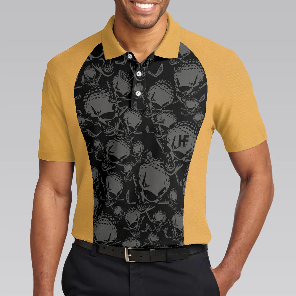 Rules Of Golf Men Polo Shirt, Black And Orange Golfing Shirt With Sayings, Cool Golf Gift For Beer Lovers