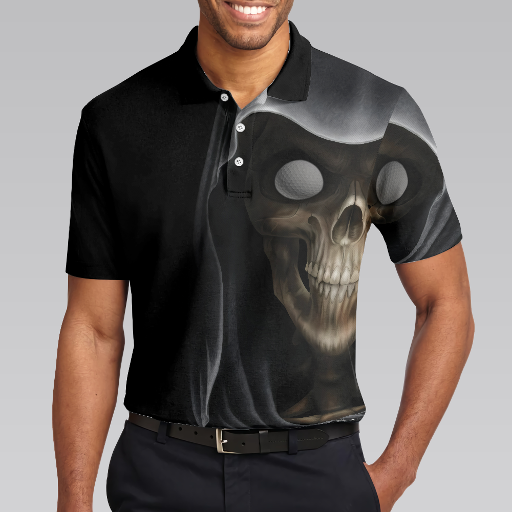 Golf Bring Beer Polo Shirt, Skull Drinking Golf Shirt For Male Golfers, Funny Golf Shirt With Sayings