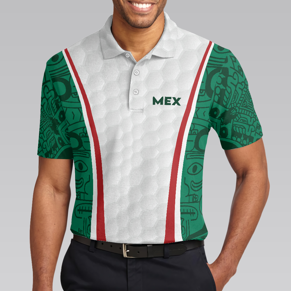 Golf Mexico Retro Men Polo Shirt, Best Golf Shirt Design For Mexican Lovers, Golf Gift Idea For Male Golfers