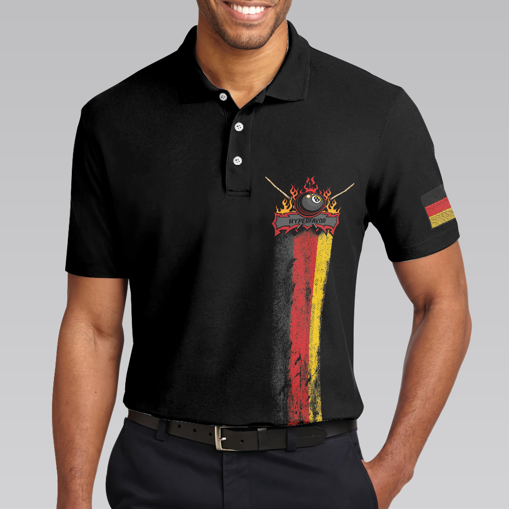 Skull German Flag Master Baiter Golf Men Polo Shirt, Black Wet Paint Skull Polo Shirt, Best Golf Shirt For Men