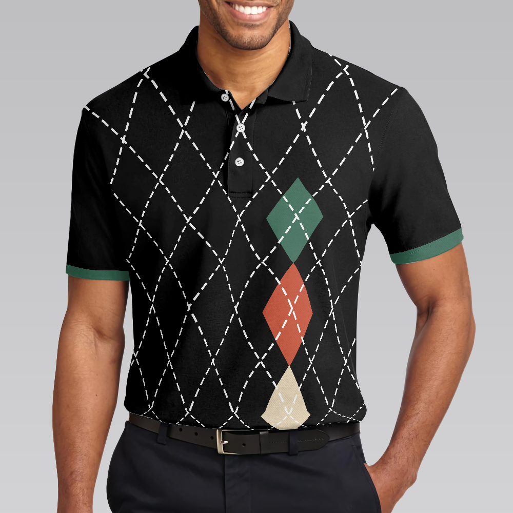 Best Argyle Pattern Golf Men Polo Shirt, Best Dad By Par Shirt For Male, Golf Gift Idea For Dad On Father's Day