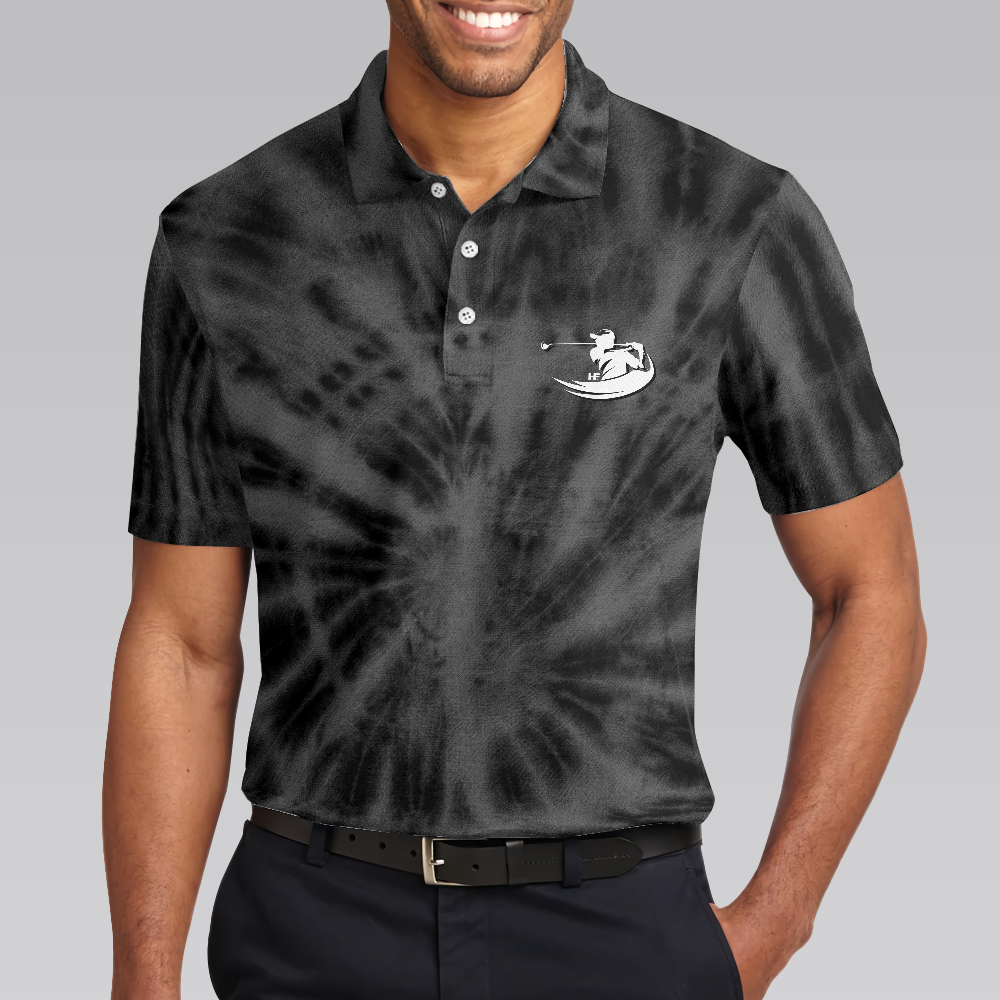 Golf Be The Best Golf Men Polo Shirt, Black Tie Dye Golf Shirt For Men, Gift For Golfers