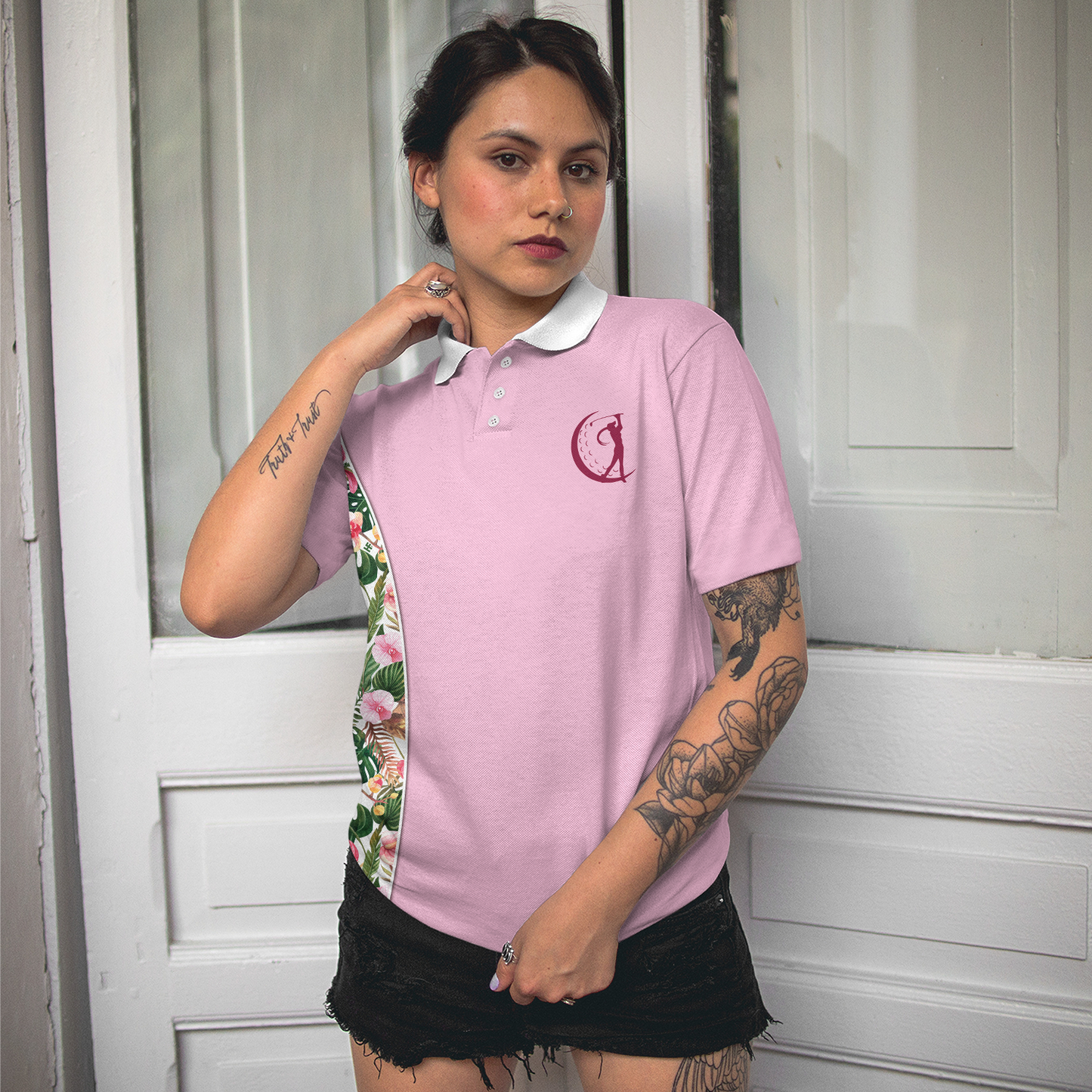 Pink Women Polo Shirt, Assuming I'm Just An Old Lady Was Your First Mistake Short Sleeve Shirt For Women, Gift For Golfers