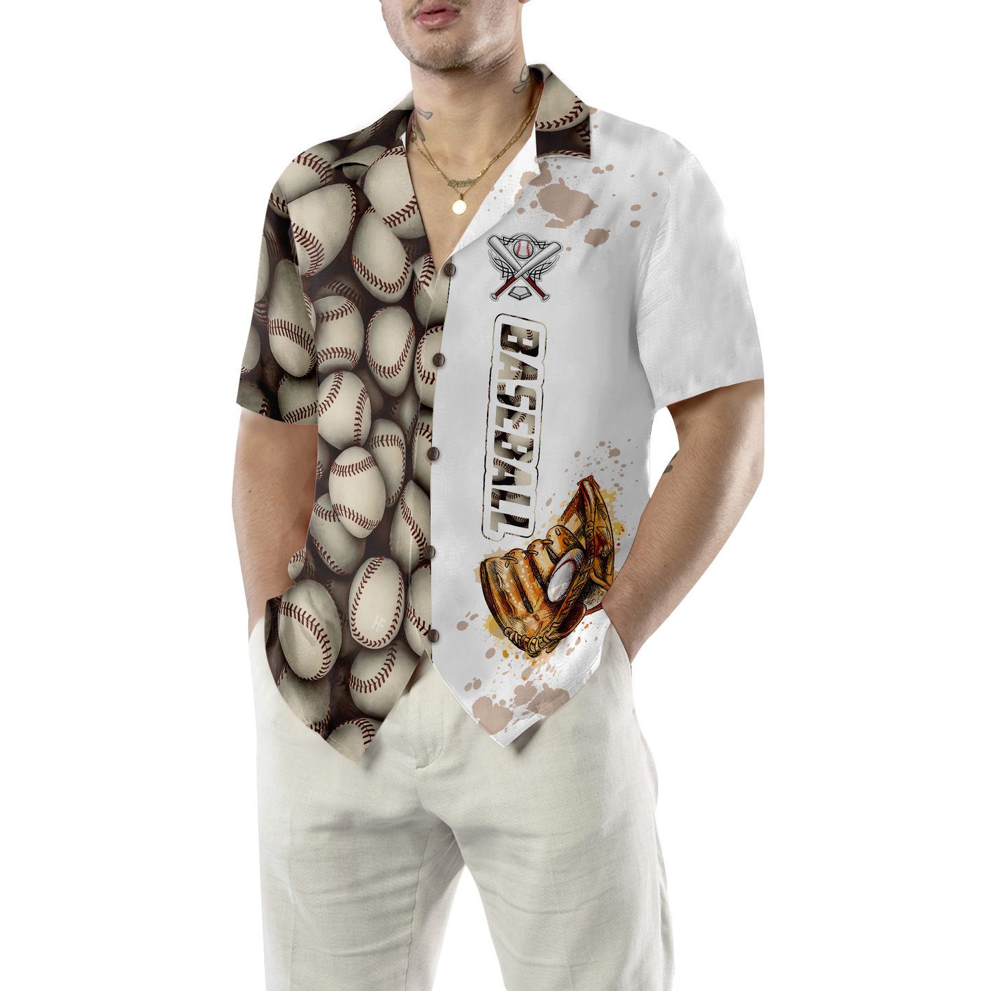 Baseball Pattern And Logo Hawaiian Shirt, Best Gift For Baseball Players, Friend, Family