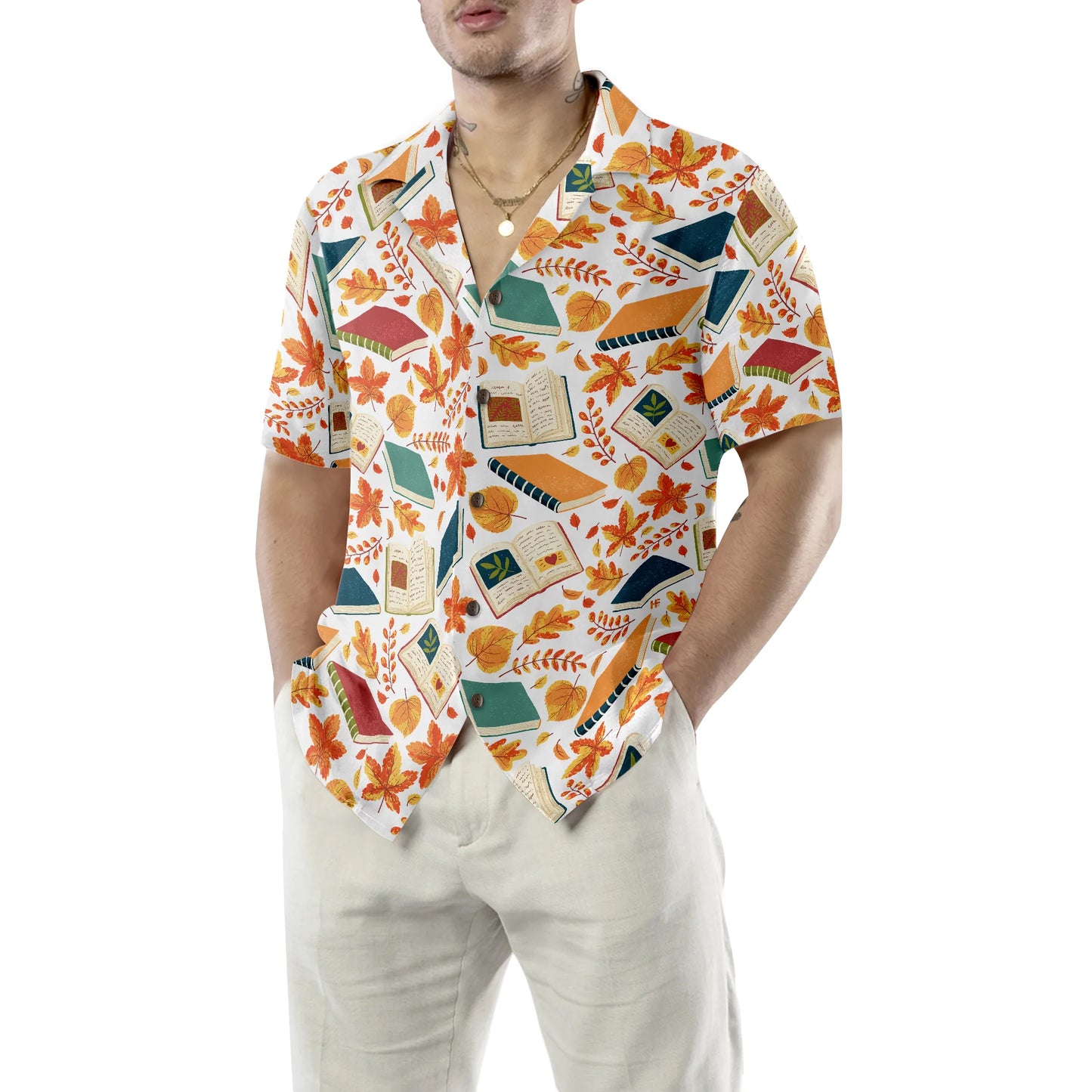 Autumn Pattern Back To School Teacher Hawaiian Shirt, Autumn Is Time To Back To School Aloha Shirt for Men And Women, Best Gift For Teachers, Students