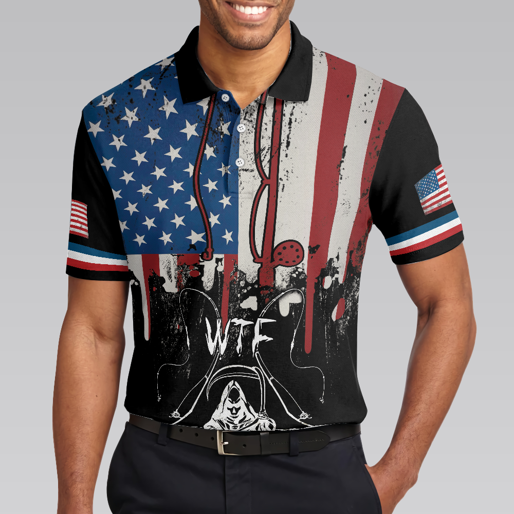 Woman Want Me Fishes Fear Me White Version Polo Shirt, Fish Skeleton Reaper American Flag Polo Shirt, Best Fishing Shirt For Men