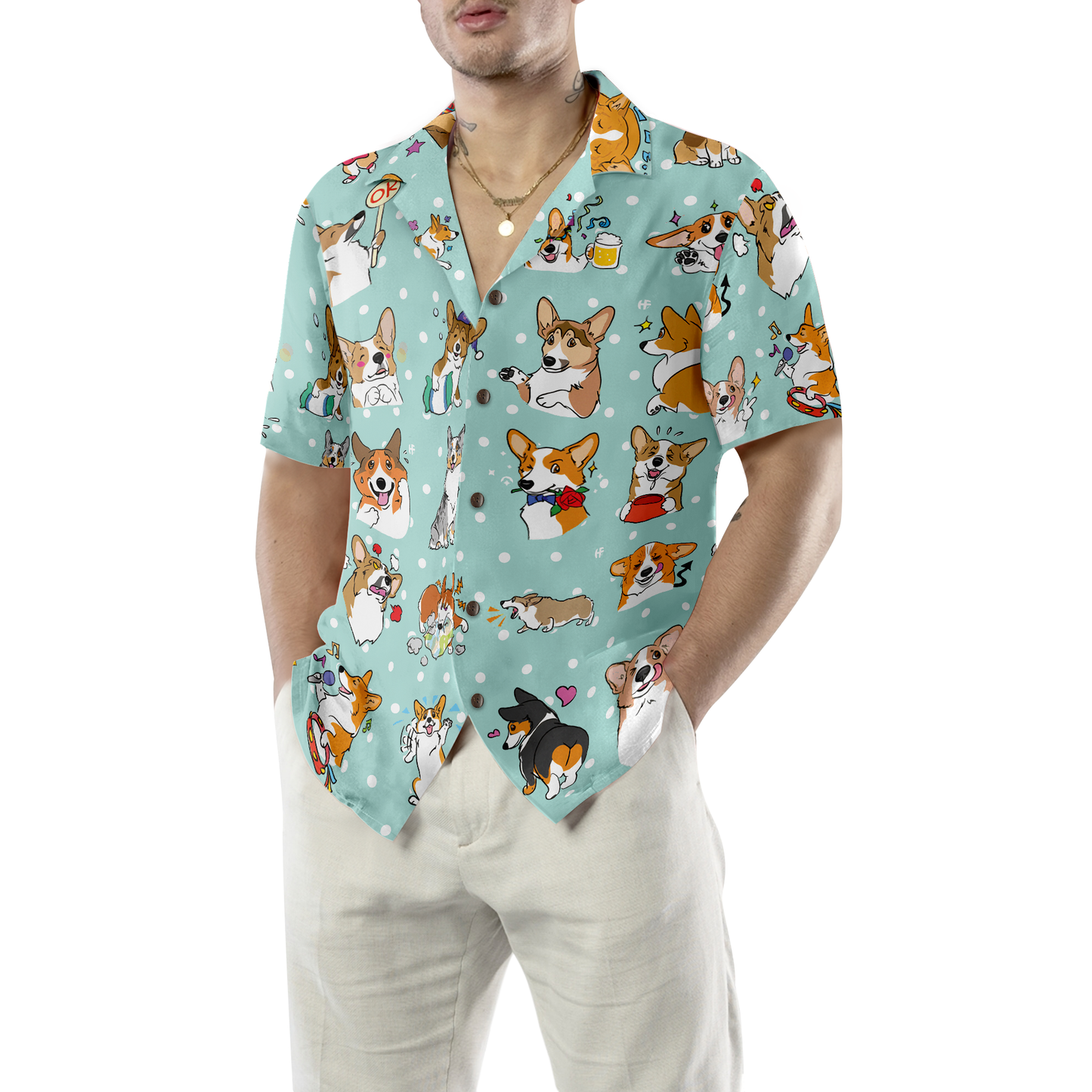 Cartoon Welsh Corgi Hawaiian Shirt, Best Dog Shirt For Corgi Lovers Gifts, Best Gift For Friend, Family