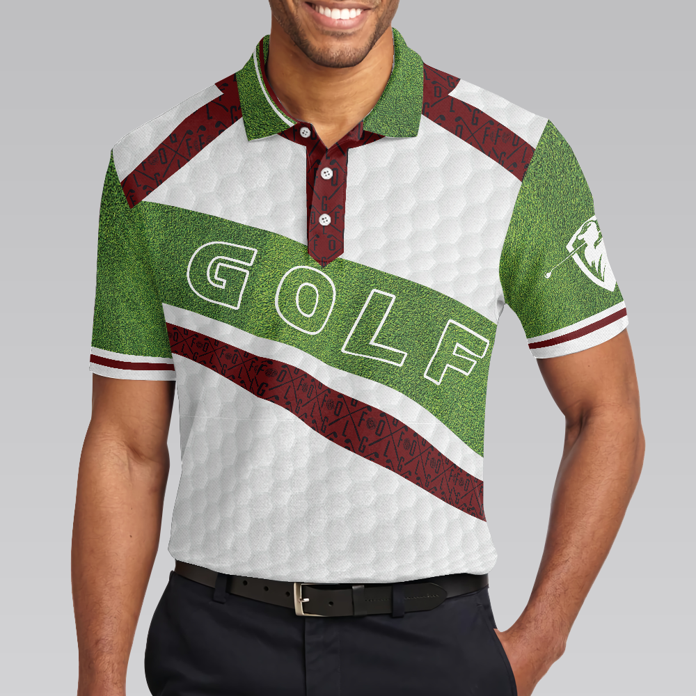 White And Green Men Golfer Golf Polo Shirt, Unique Golf Shirt For Men, Cool Gift For Golfers - Perfect Gift For Men