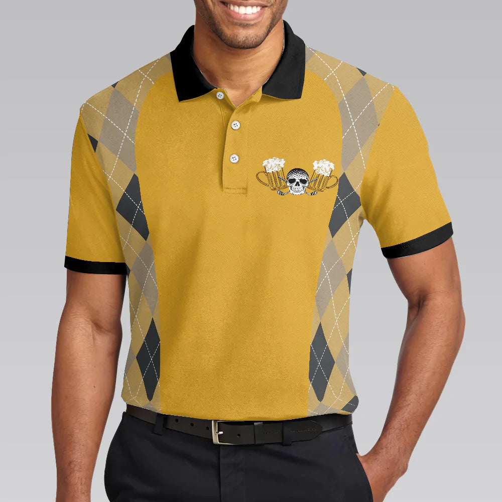 Plaid Pattern Golf Beer Men Polo Shirt, Let's Sink 'Em And Drink 'Em Golf Polo Shirt, Golf Gift Idea For Beer Lovers