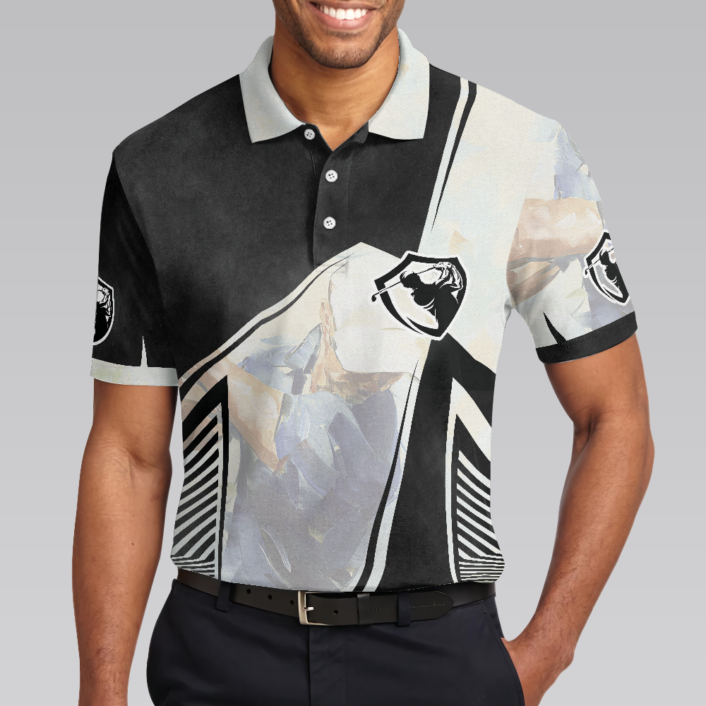 Black And White Men Polo Shirt, Golf Saved Me Golfing Polo Shirt, Best Golf Shirt For Men