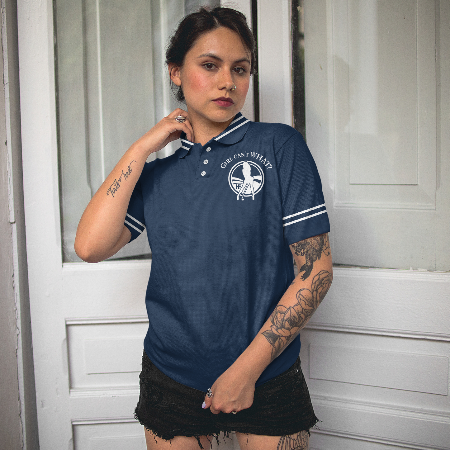 Golf Shirt Short Sleeve Women Polo Shirt, Girl Can't WHAT Shirt For Ladies, Gift For Golfers