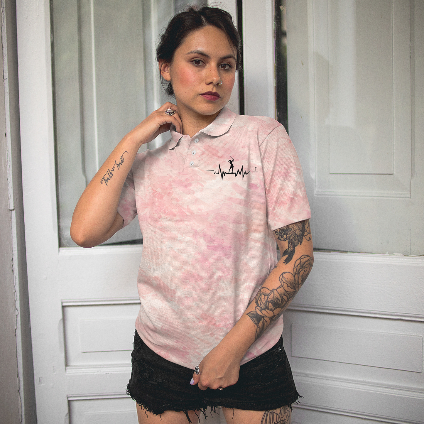 This Girl Runs On Jesus And Golf Short Sleeve Women Polo Shirt - Perfect Gift For Women