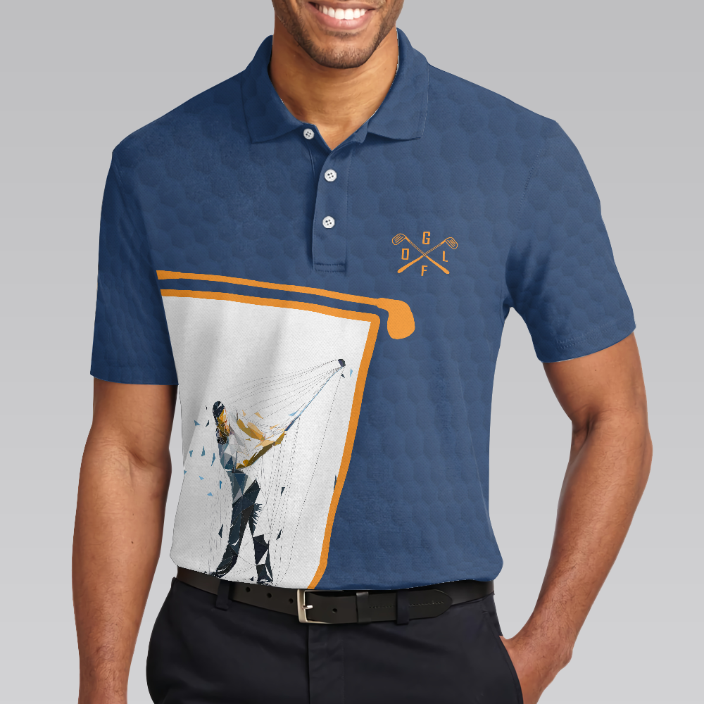 Golf Men Polo Shirt, Swing Swear Drink And Repeat Golf Polo Shirt, Blue And White Golf Polo Shirt, Funny Golf Shirt - Perfect Gift For Men, Golfers