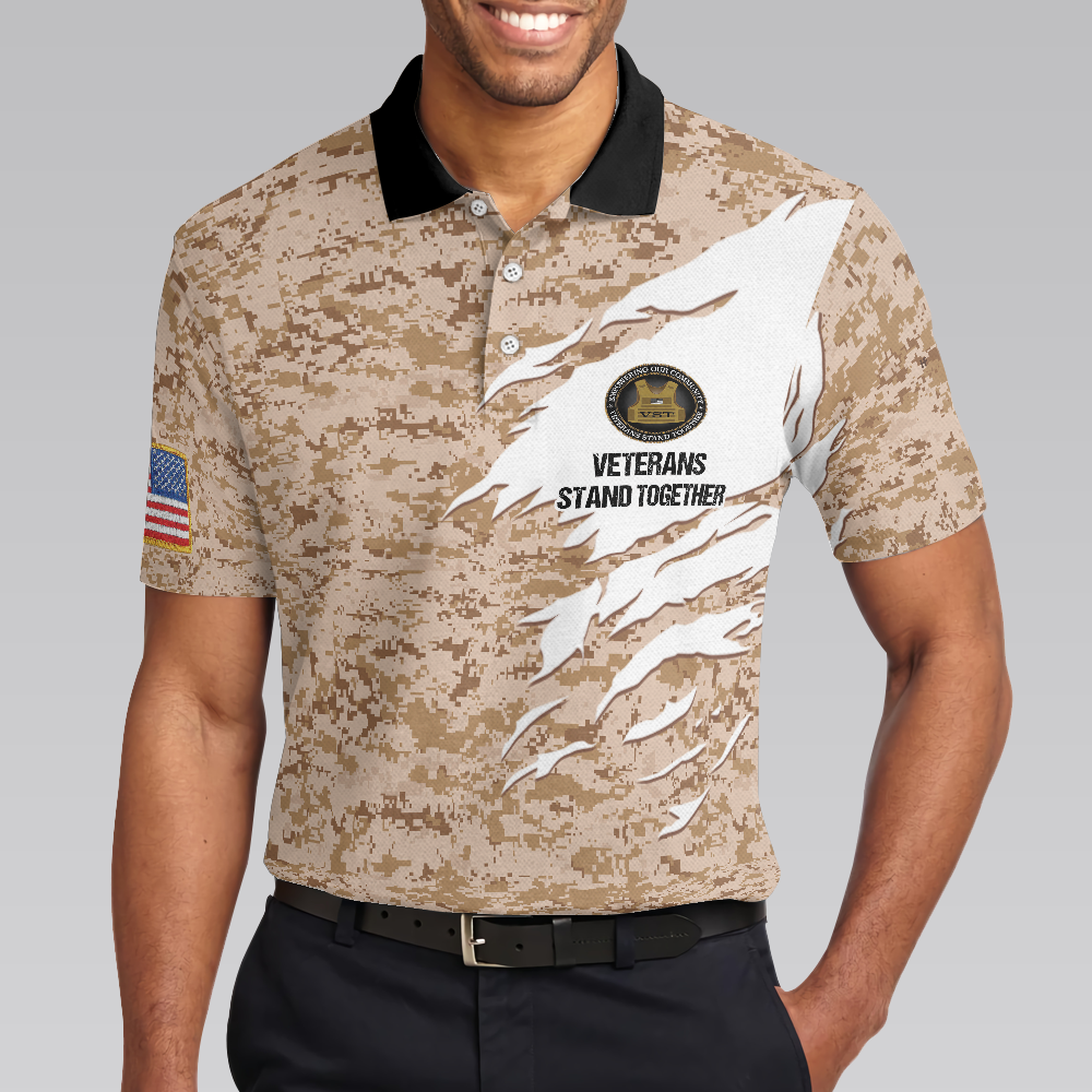 Veterans Stand Together Polo Shirt, Empowering Our Community Polo Shirt - Perfect Gift For Men