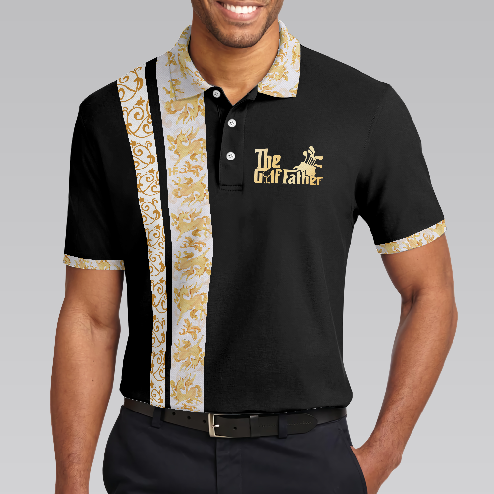 The Golf Father Polo Shirt, Black Timeless Golfing Shirt For Male Players, Best Golf Gift - Perfect Gift For Men