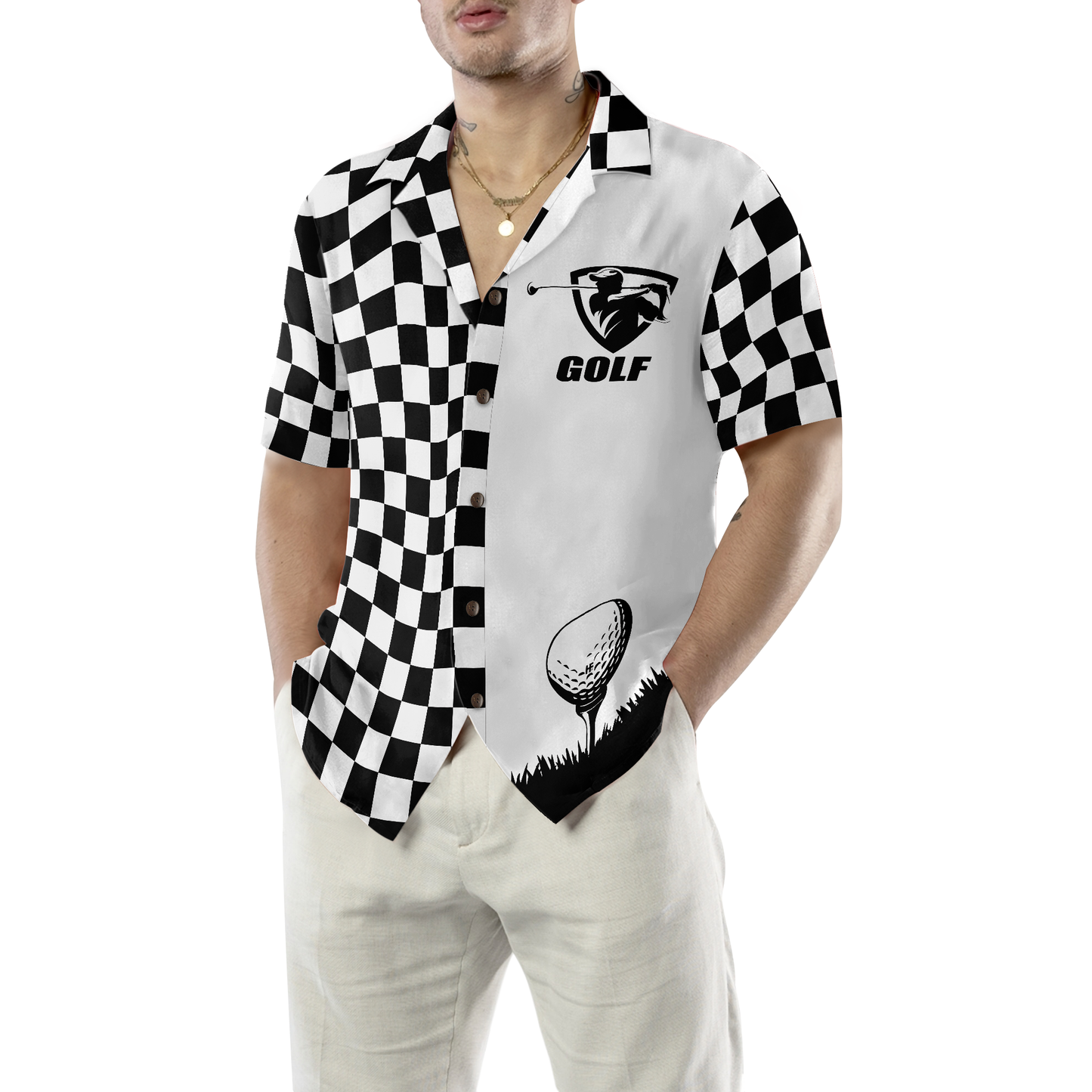 Checkboard Style Golf Hawaiian Shirt, Best Gift For lover, Friend, Family