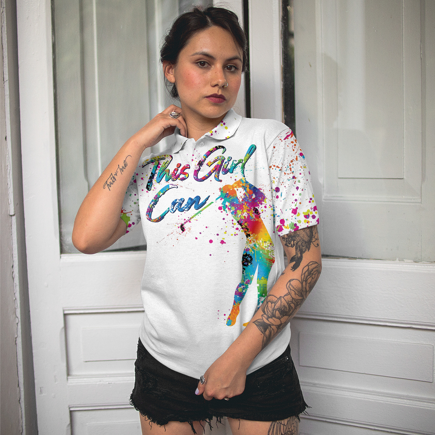 This Girl Can Golf Short Sleeve Women Polo Shirt - Perfect Gift For Women