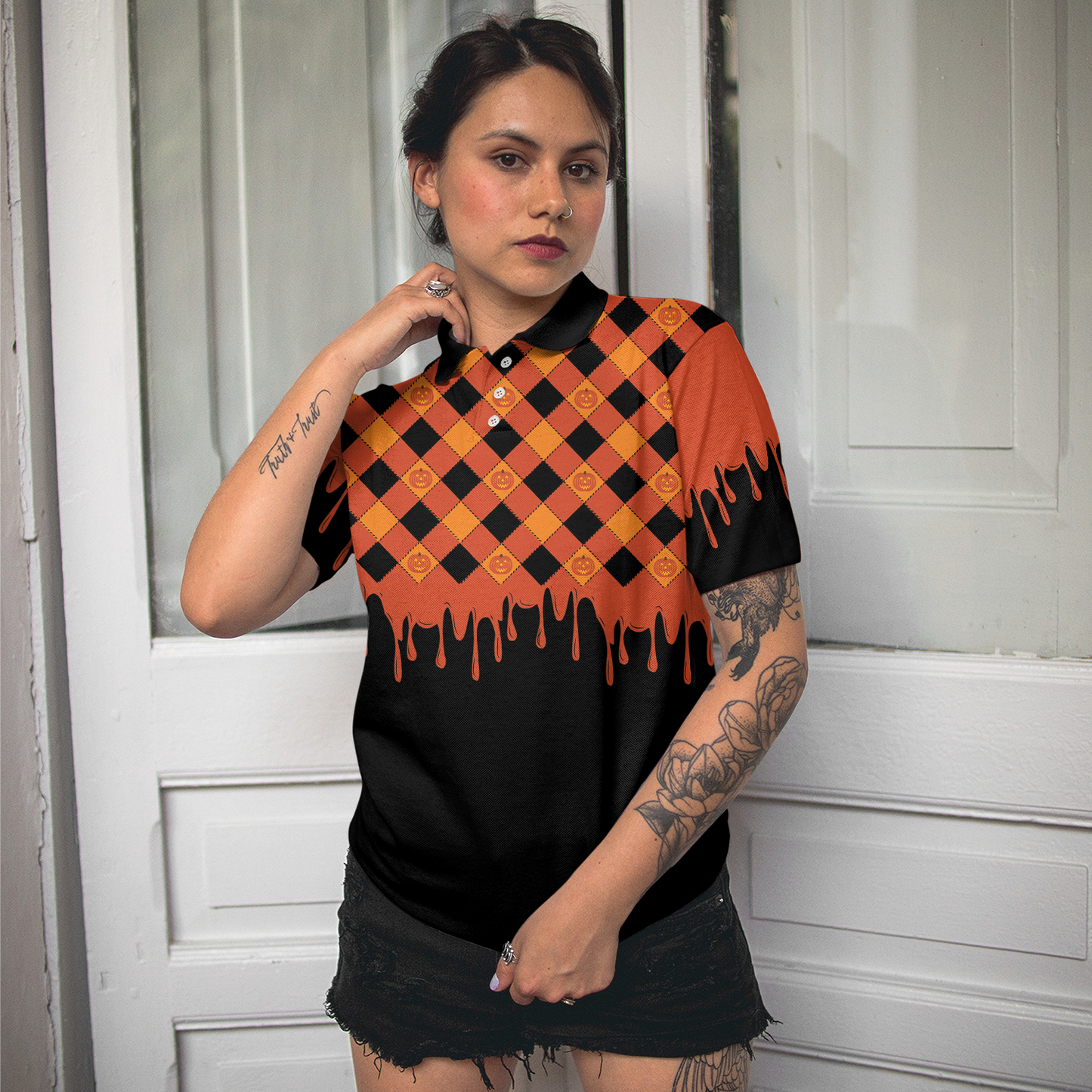 Trick or Teach Short Sleeve Women Polo Shirt, Halloween Shirt For Women - Perfect Gift For Women