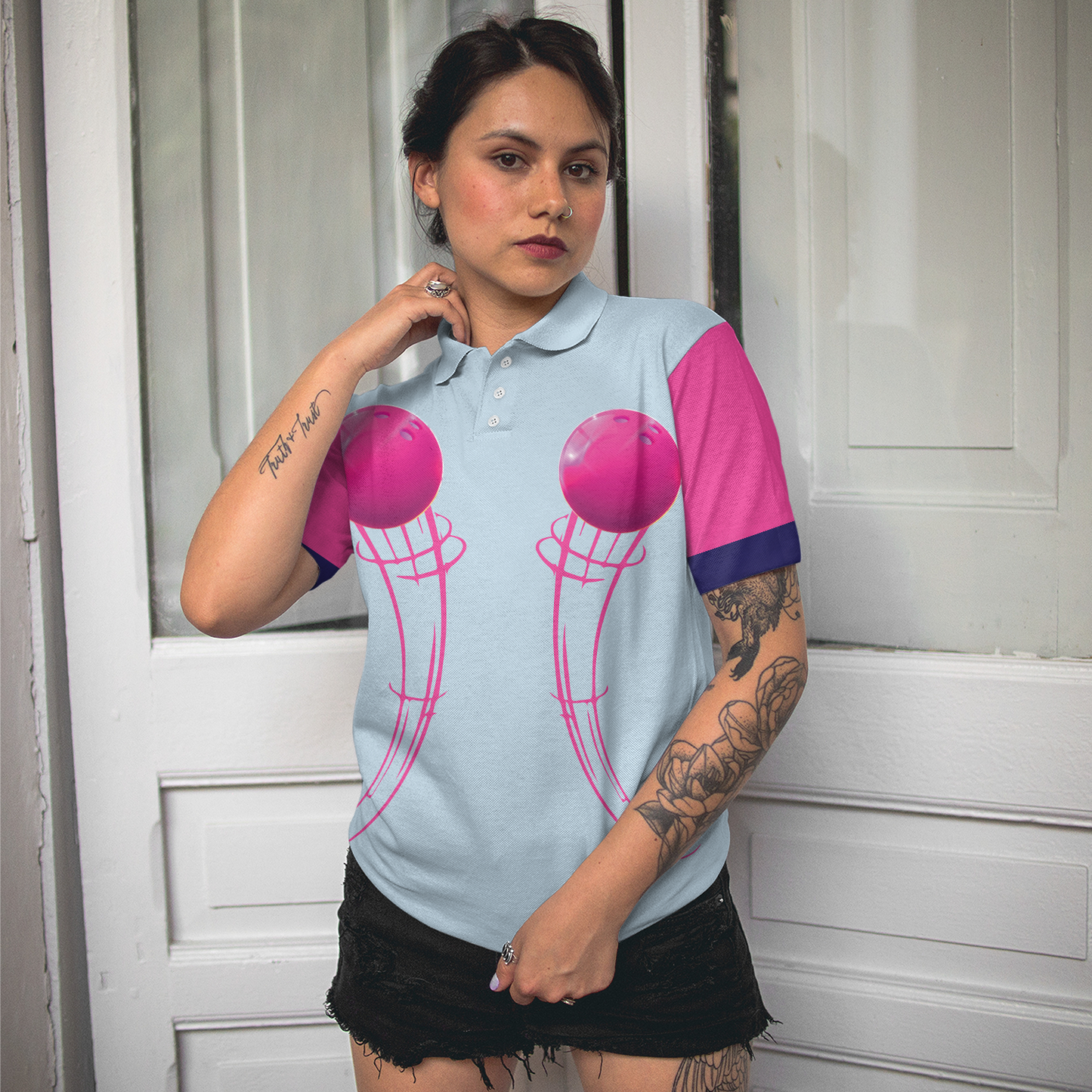 Bowling Women Polo Shirt, Watch Out This Girl Knows Short Sleeve Women Polo Shirt - Perfect Gift For Women, Bowlers