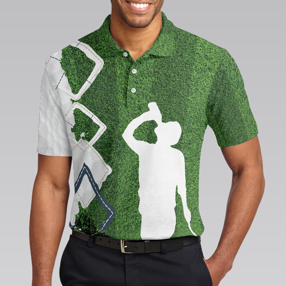 Green Argyle Golf Men Polo Shirt, I Got A Cold Beer On Every Hole In One Golf Shirt For Men, Best Drinking Golf Shirt