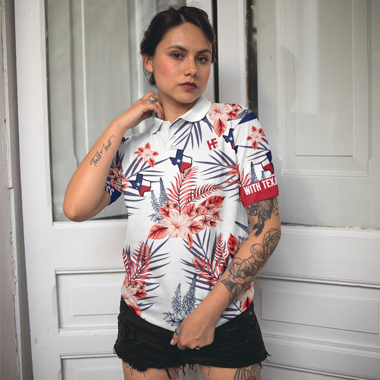 Texas Proud Bluebonnet Polo Shirt For Woman Short Sleeve Women Polo Shirt - Perfect Gift For Women