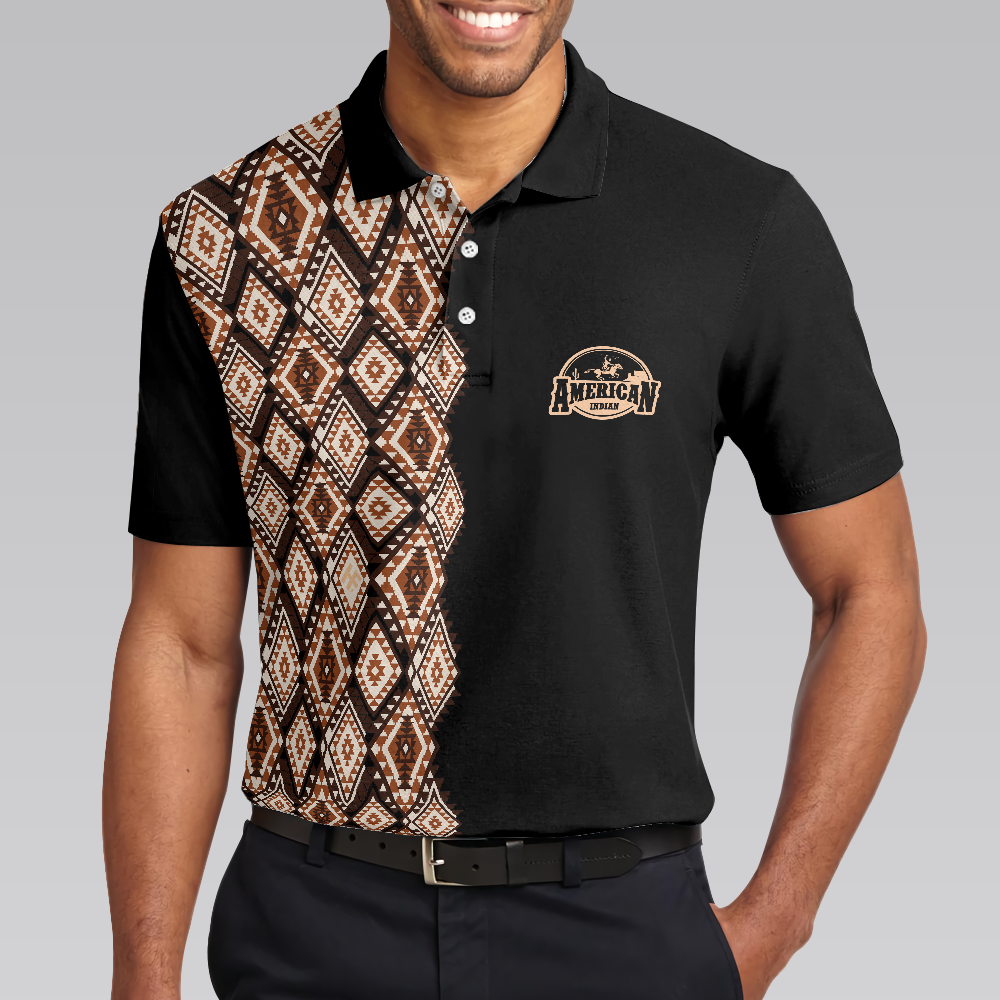 American Indian Polo Shirt, Navajo Pattern Shirt For Men And Women, American Themed Polo Style Shirt