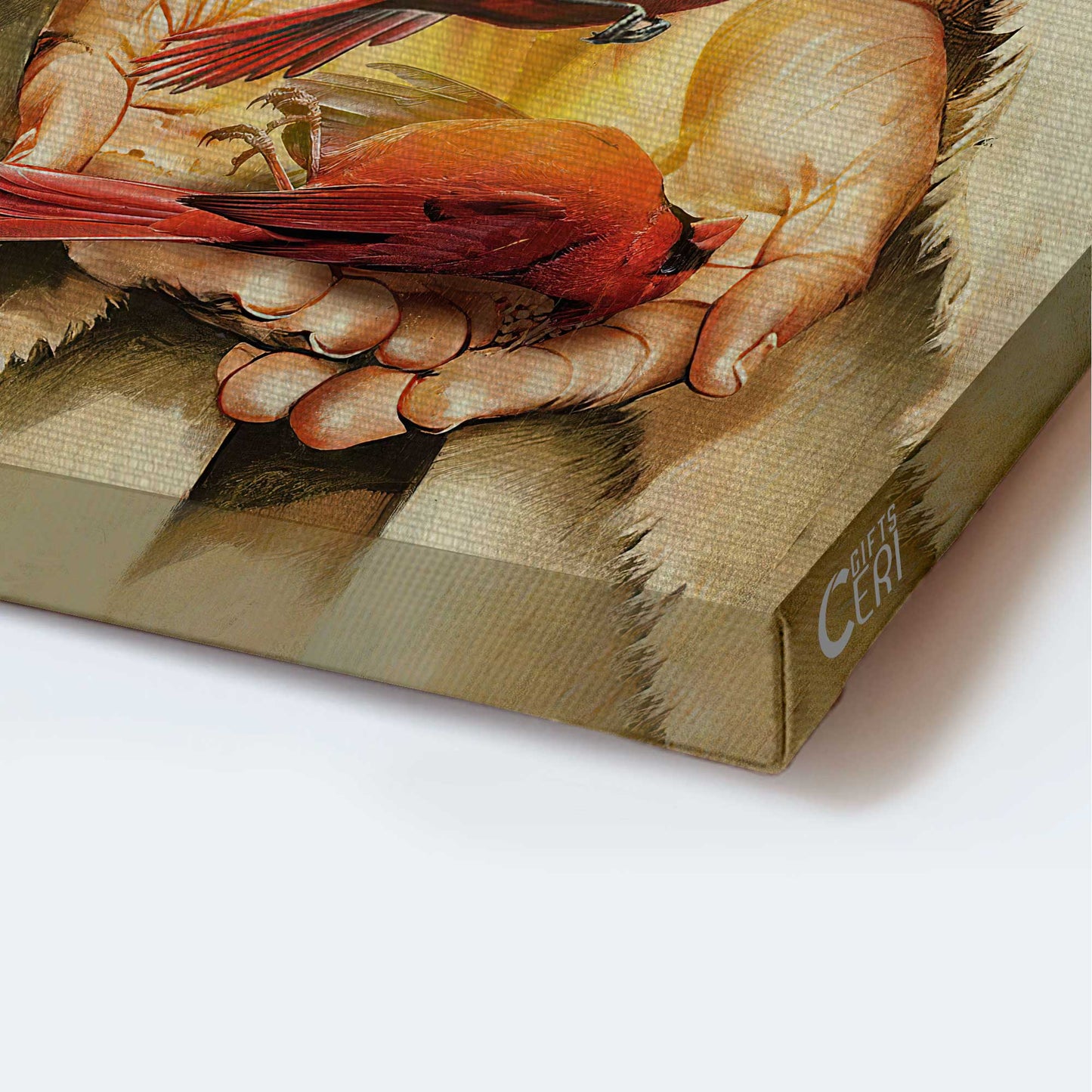 Jesus Portrait Canvas - Jesus painting, A cardinal on his hand Portrait Canvas - Gift For Christian - Jesus Portrait Canvas Prints, Wall Art
