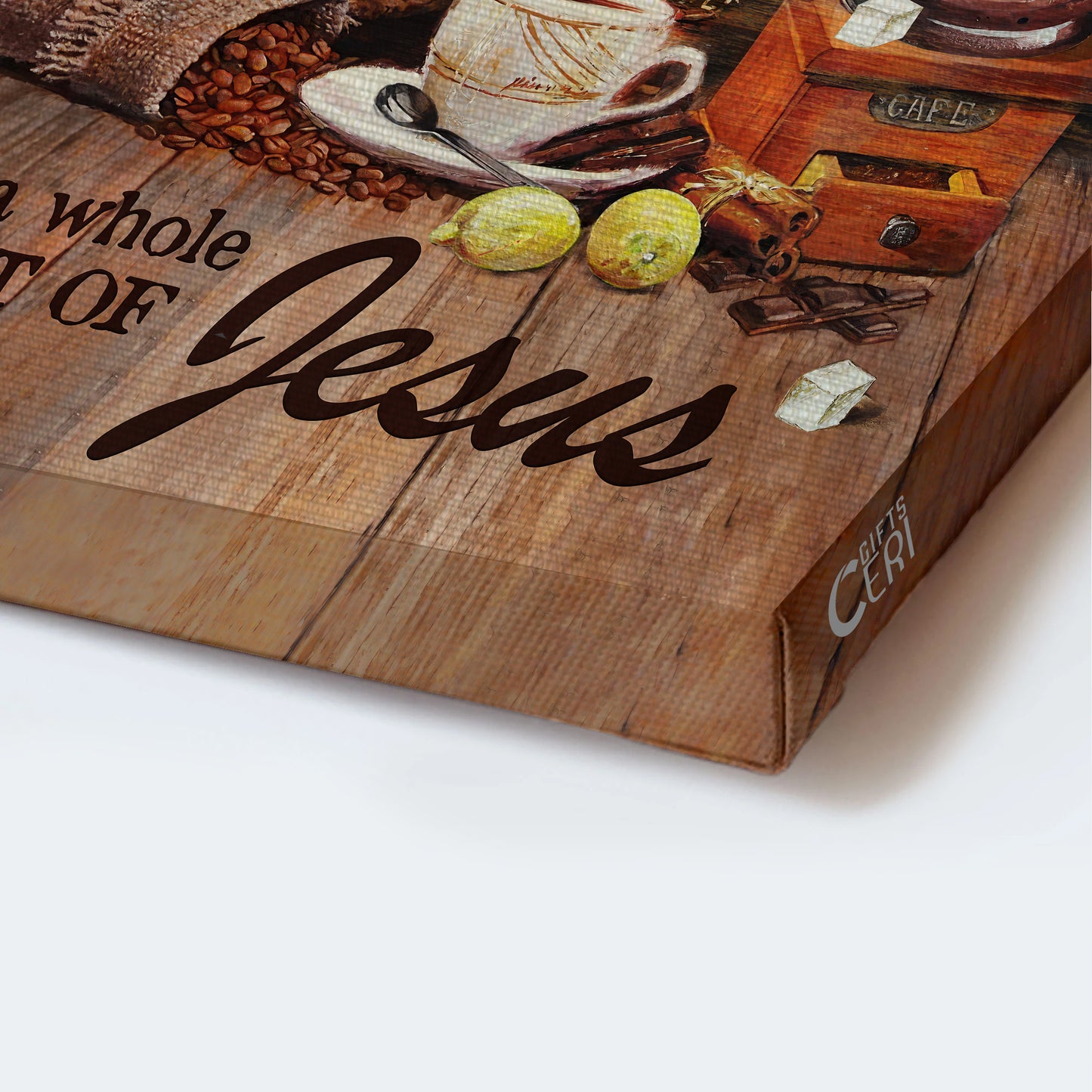 Jesus Portrait Canvas - Coffee Drawing Portrait Canvas - Gift For Christian - All I Need Today Is A Little Bit Of Coffee And A Whole A Lot Of Jesus Portrait Canvas