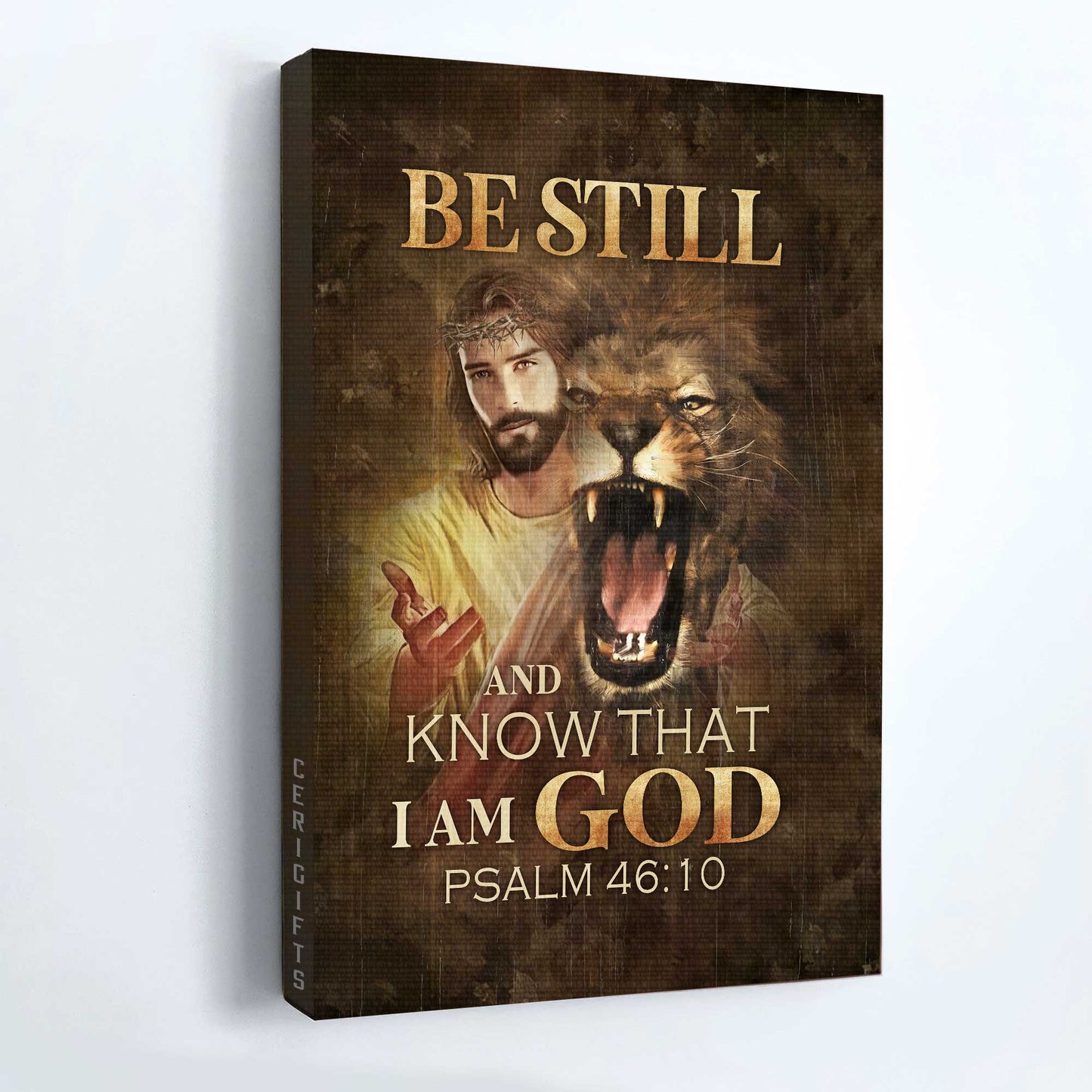 Jesus Portrait Canvas - Angry lion, Lion of Judah, Jesus painting Portrait Canvas - Gift For Christian -Be still and know that I am God