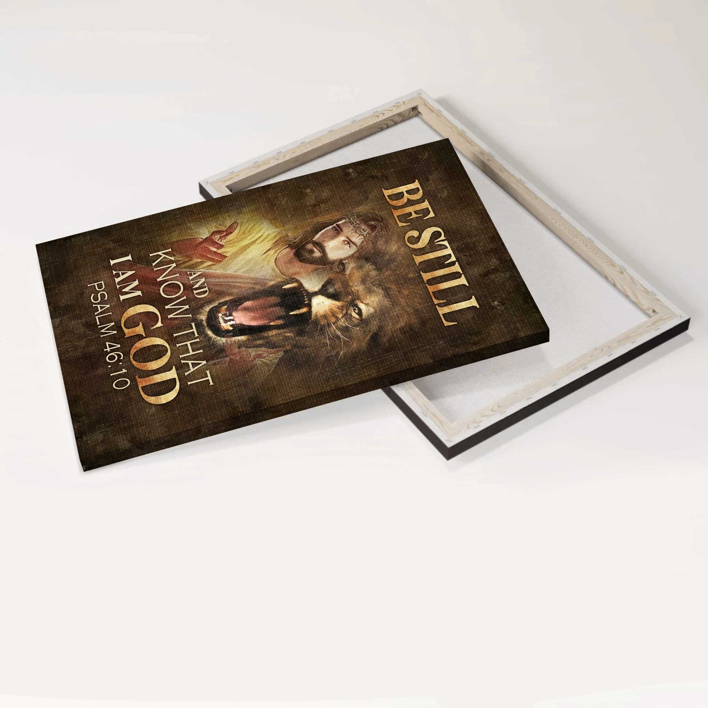 Jesus Portrait Canvas - Angry lion, Lion of Judah, Jesus painting Portrait Canvas - Gift For Christian -Be still and know that I am God