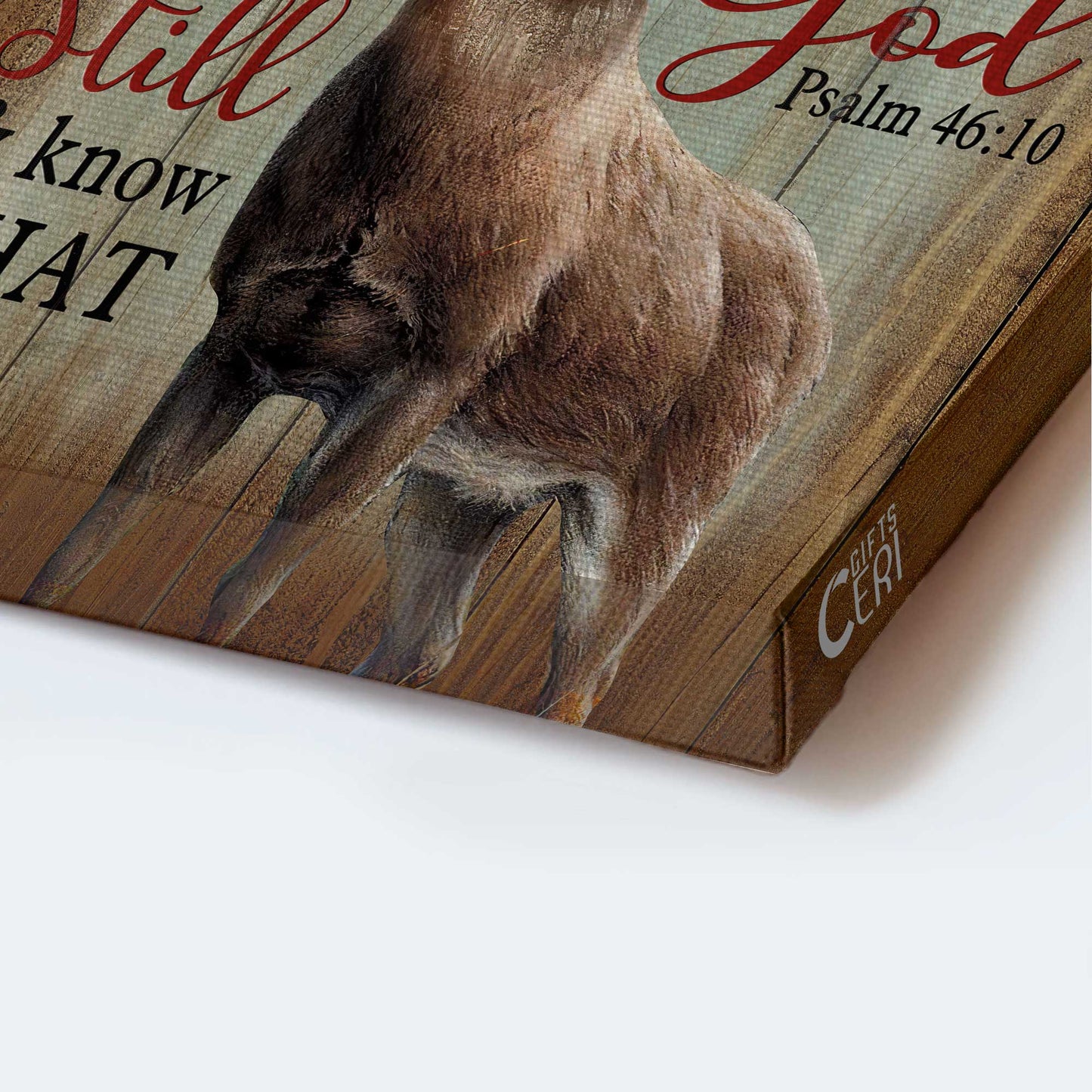 Jesus Portrait Canvas - Deer, Cardinal, Winter tree canvas- Gift for Christian- Be still and know that I am God