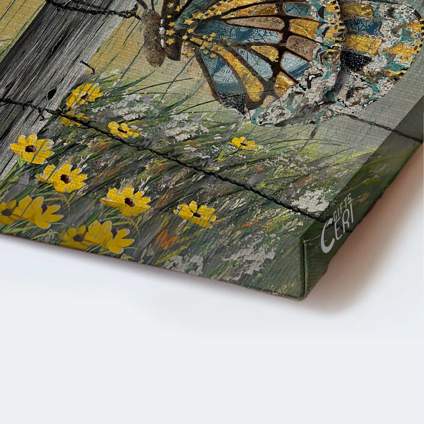 Jesus Portrait Canvas - Beautiful Butterfly, Yellow Daisy Portrait Canvas - Gift For Christian - Just Breathe