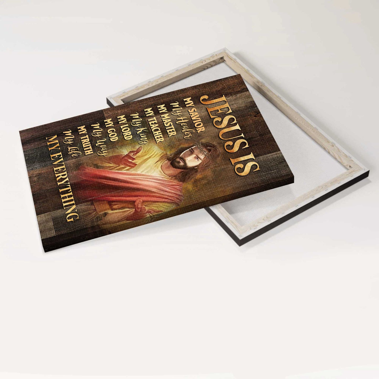 Jesus Portrait Canvas - Beautiful Jesus painting, Crown of thorn, Jesus is my savior, My healer Portrait Canvas - Gift For Christian - Jesus Is My Everything