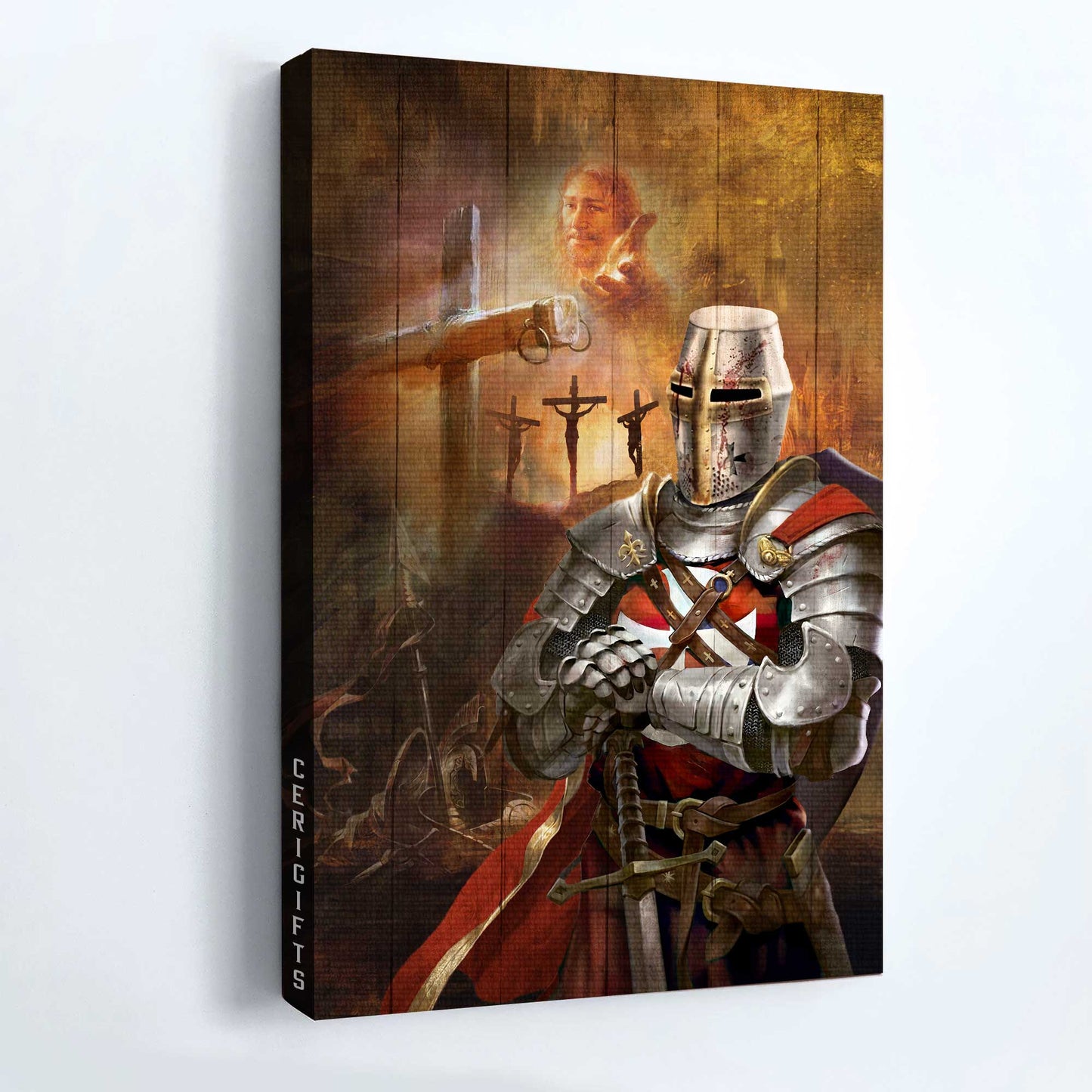 Jesus Portrait Canvas - Beautiful Warrior Painting, Jesus On The Cross, Jesus Calls - Portrait Canvas - Gift For Christian