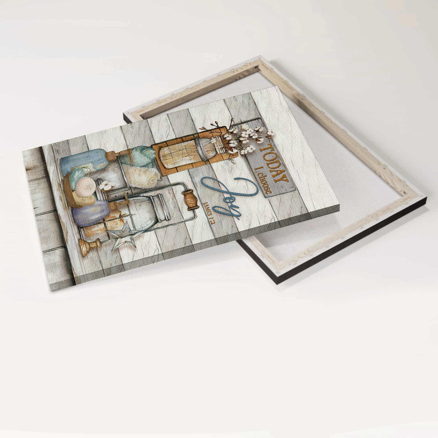 Jesus Portrait Canvas - Beautiful bathroom, Cotton flower, Today I choose joy Portrait Canvas - Gift For Christian - Today I choose joy