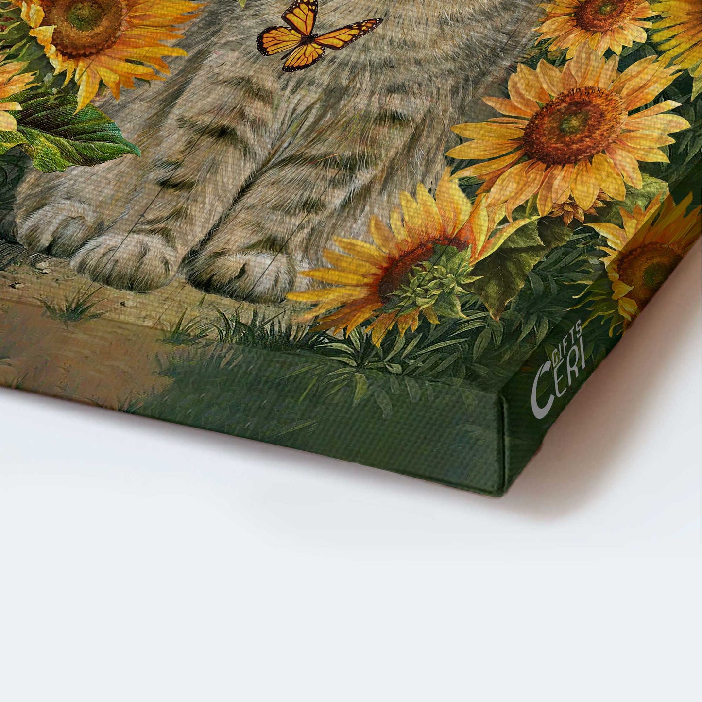 Jesus Portrait Canvas - Beautiful cat, Sunflower garden, Green background Portrait Canvas - Gift For Christian - You are my sunshine