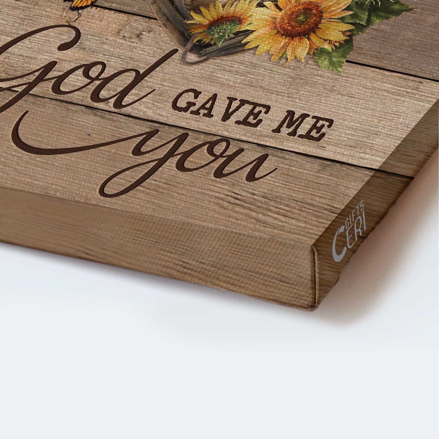 Jesus Portrait Canvas - Beautiful chicken drawing, Heart shape, Sunflower garden Portrait Canvas - Gift For Christian - God gave me you