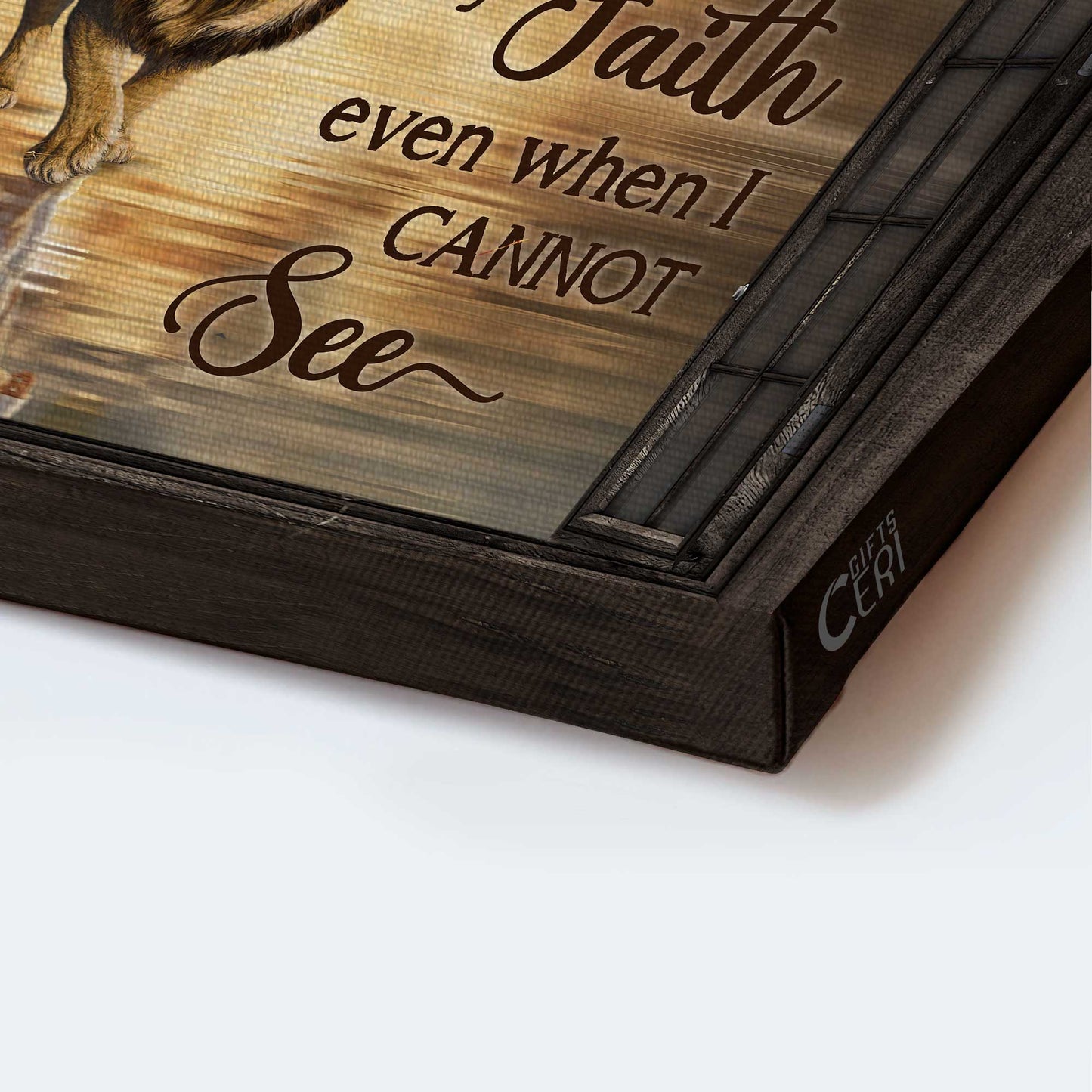 Jesus Landscape Canvas - Beautiful lion drawing, Orange sunset, Jesus symbol Landscape Canvas - Gift For Christian - I Will Walk by Faith