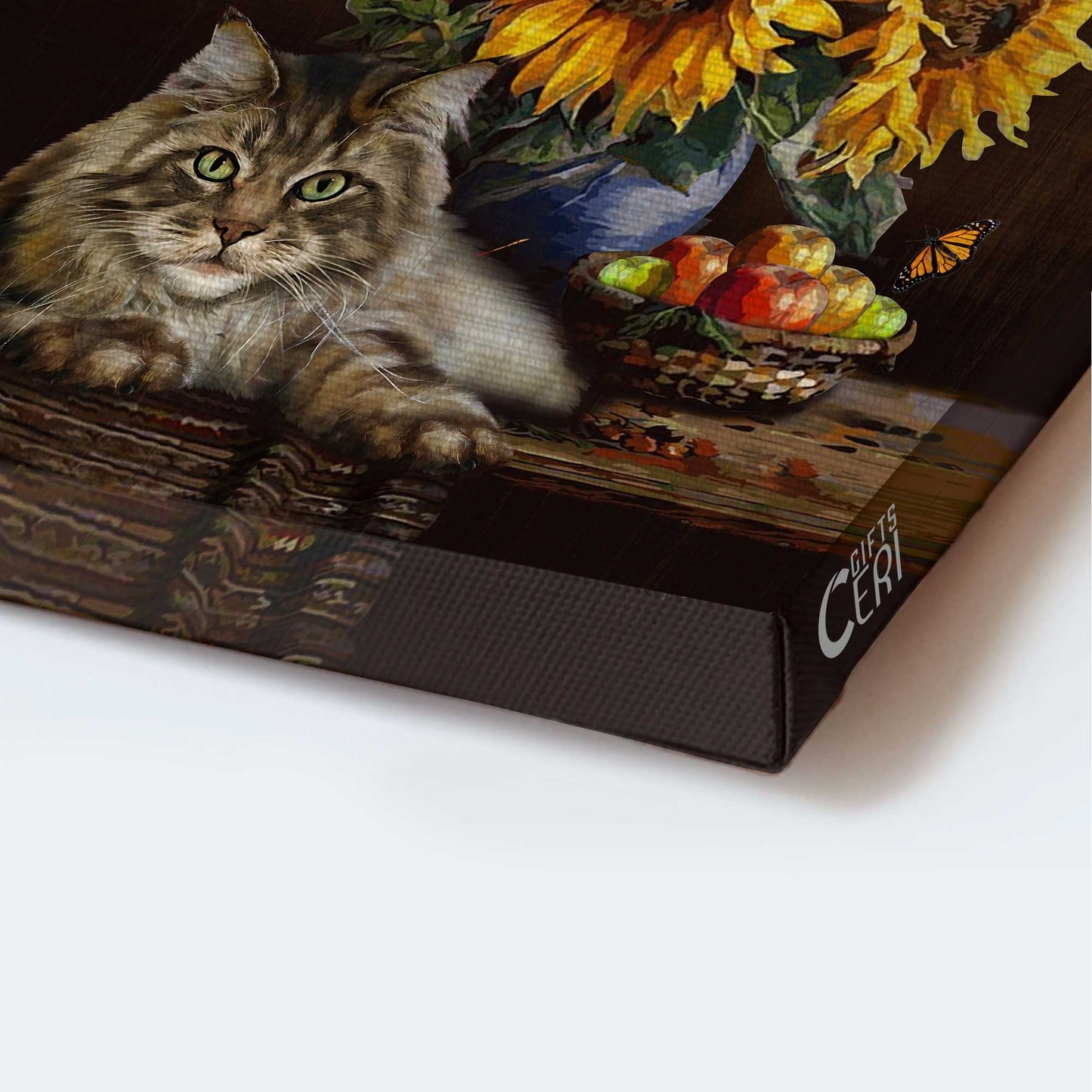 Jesus Portrait Canvas - Beautiful sunflower, Watercolor cat, Still life painting Portrait Canvas - Gift For Christian - Just breathe