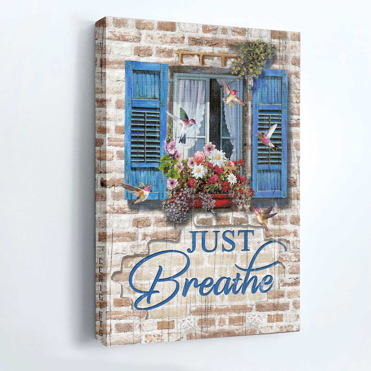Jesus Portrait Canvas - Beautiful window, Flower, Hummingbird Portrait Canvas - Gift For Christian - Just breathe