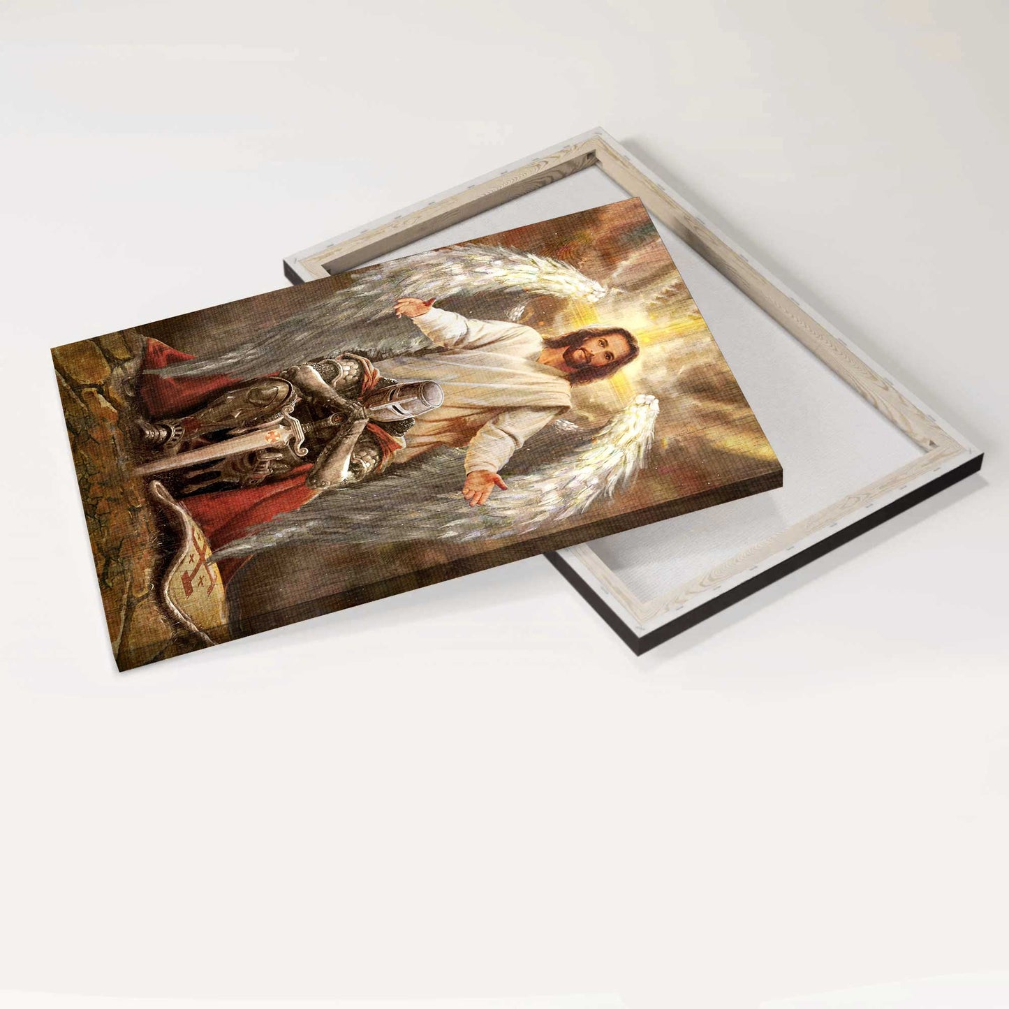 Jesus Portrait Canvas - Beautiful wings, Jesus painting, Warrior of God, Religious art, Sword of truth Portrait Canvas - Gift For Christian