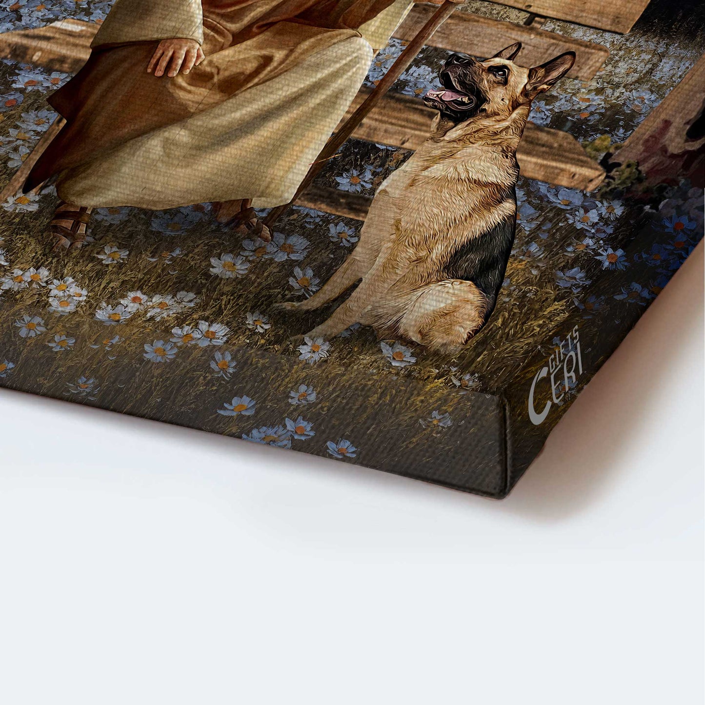 Jesus Portrait Canvas - Galaxy artwork, German Shepherd dog, Beautiful night, Daisy field Portrait Canvas - Gift For Christian Portrait Canva