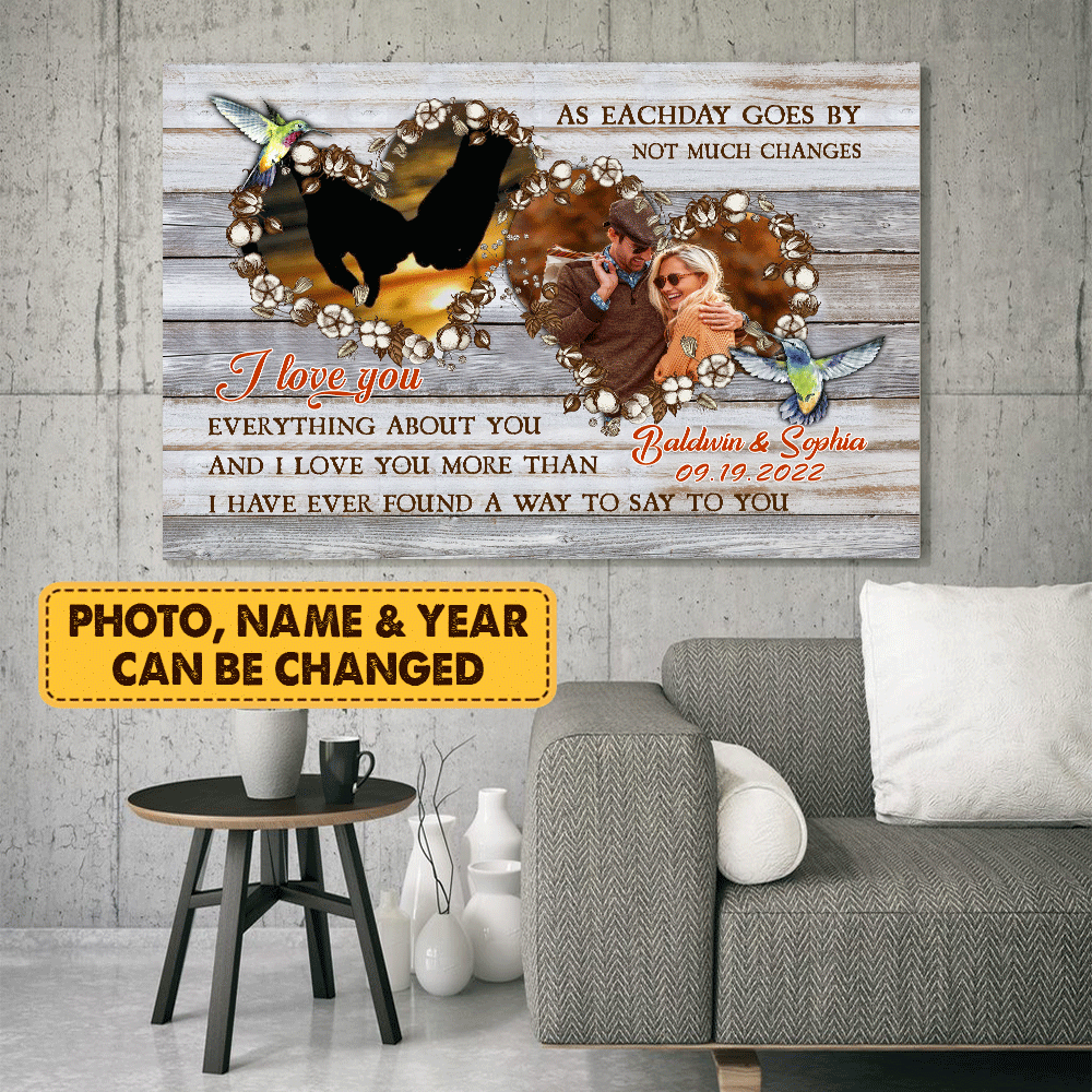 Couple Canvas - Personalized Custom Landscape Canvas - Heart Couple, I Love You - Custom Gift for Couple, Lovers, Family