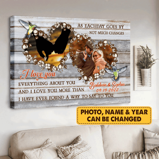 Couple Canvas - Personalized Custom Landscape Canvas - Heart Couple, I Love You - Custom Gift for Couple, Lovers, Family