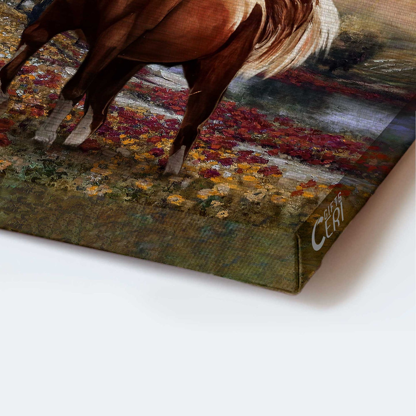 Jesus Portrait Canvas - Horse painting, Flower field, Purple sky canvas- Gift for Christian- Let your faith be bigger than you fear - Jesus Portrait Canvas Prints, Christian Wall Art