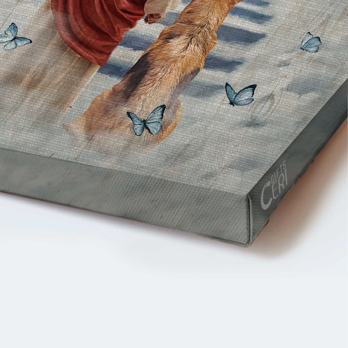 Jesus Portrait Canvas - Jesus drawing, King German Shepherd, Way to heaven Portrait Canvas - Gift For Christian - Always on my mind Portrait Canvas