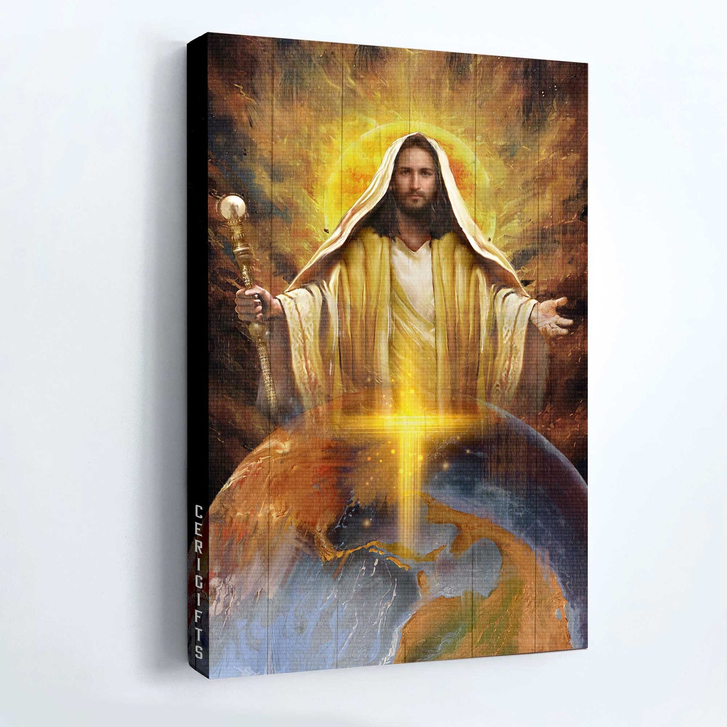Jesus Portrait Canvas - Jesus got the whole world in his hands Portrait Canvas - Inspirational gift, Gift For Religious Christian